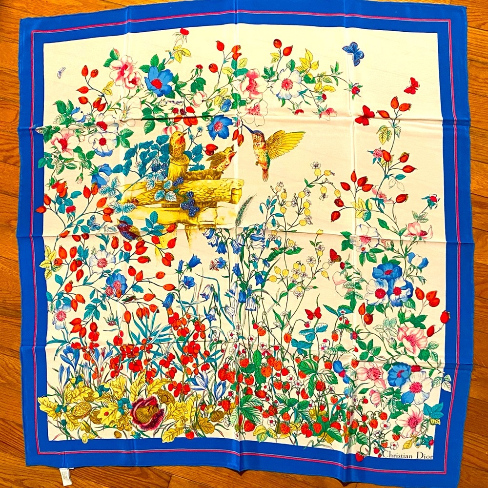 Christian Dior scarf 100% silk scarf -Authentic